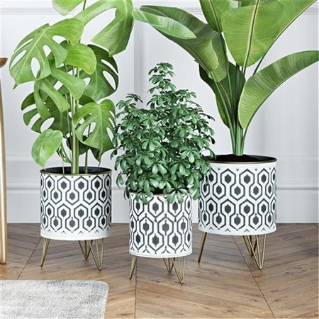 ASPIRE HOME ACCENTS Aspire Home Accents 6954 Andrey Modern Planters; Black & White - Set of 3 6954